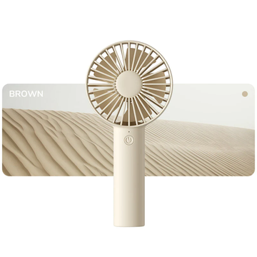 FA21 Portable Handheld Fan in Brown with Ergonomic Design for Cool Comfort Anywhere