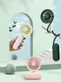 Mini portable fan USB rechargeable handheld fans in white pink and black colors