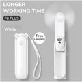 VMIDirect white handheld portable mini fan power bank with free lanyard and longer working time