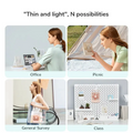 USB mini desktop fan shown in office, picnic, general survey, and class use scenarios