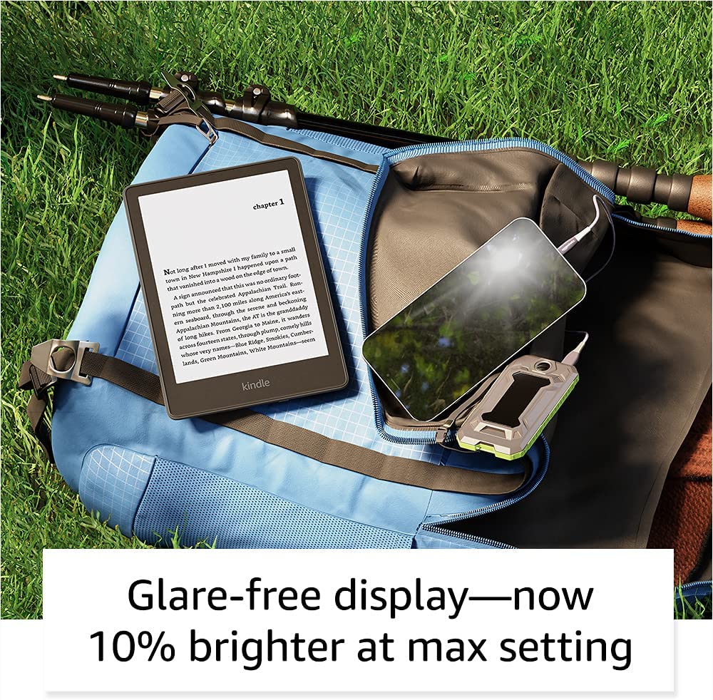 VMIDirect Waterproof E-Reader on a blue backpack with glare-free display technology