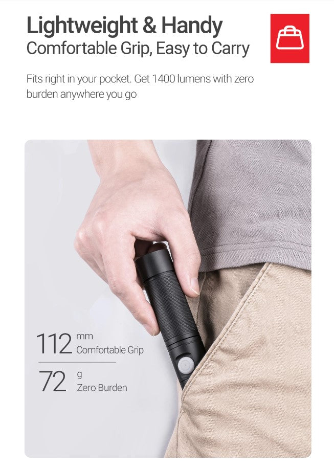 VMIDirect LED Flashlight Type-C Rechargeable with compact design and bright LED beam for outdoor use