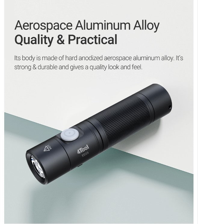 VMIDirect LED Flashlight Type-C Rechargeable made of durable aerospace aluminum alloy for quality and practicality