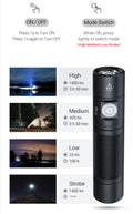 VMIDirect LED Flashlight Type-C Rechargeable with multiple brightness settings and versatile modes