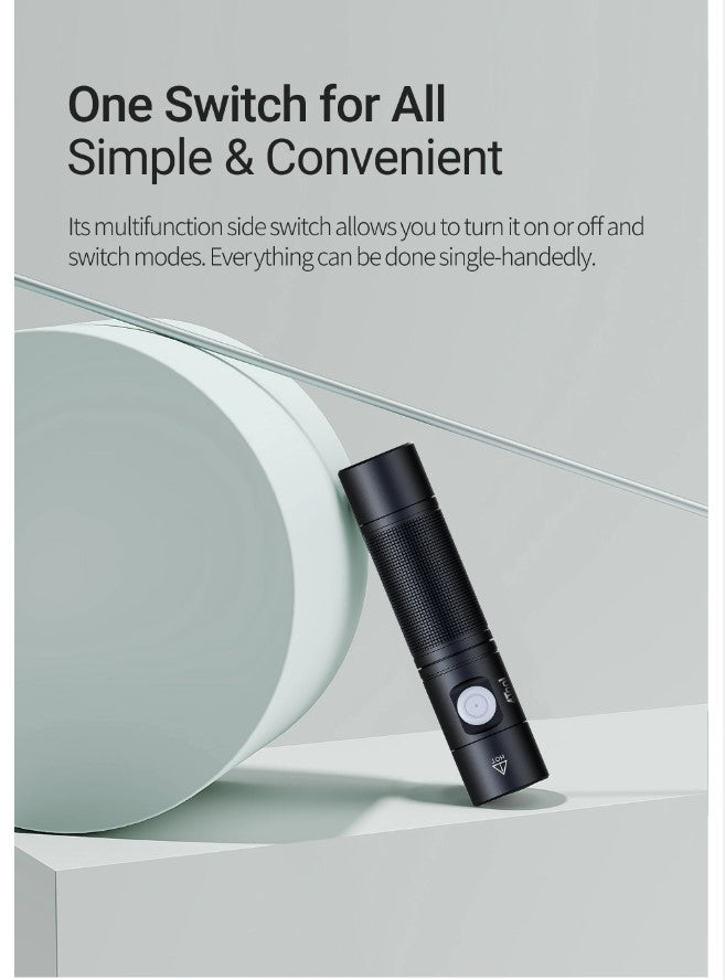 VMIDirect LED Flashlight Type-C Rechargeable with multifunctional side switch for easy use