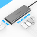 USB-C hub with 4K HDMI featuring multiple USB ports for convenient connectivity