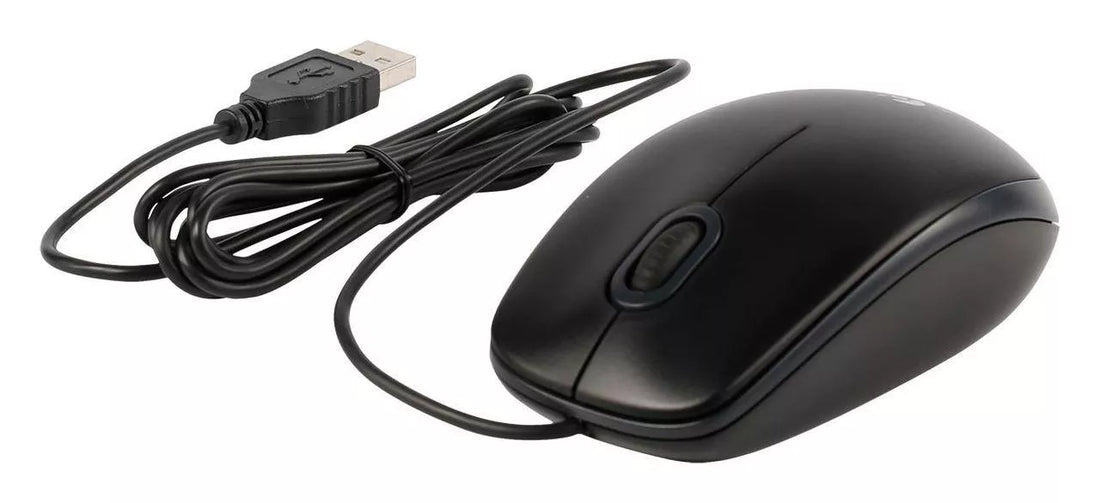 Logitech Wired Desktop Computer Mice USB in Black with Optical Tracking and Smooth Scrolling