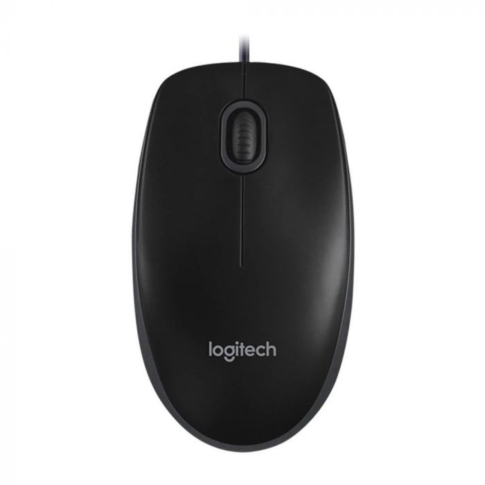 Logitech Wired Desktop Computer Mice USB in Black with Optical Tracking and Smooth Scrolling