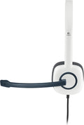 Logitech Stereo Wired Headset with Adjustable Microphone and Comfortable Ear Cushions for Clear Sound