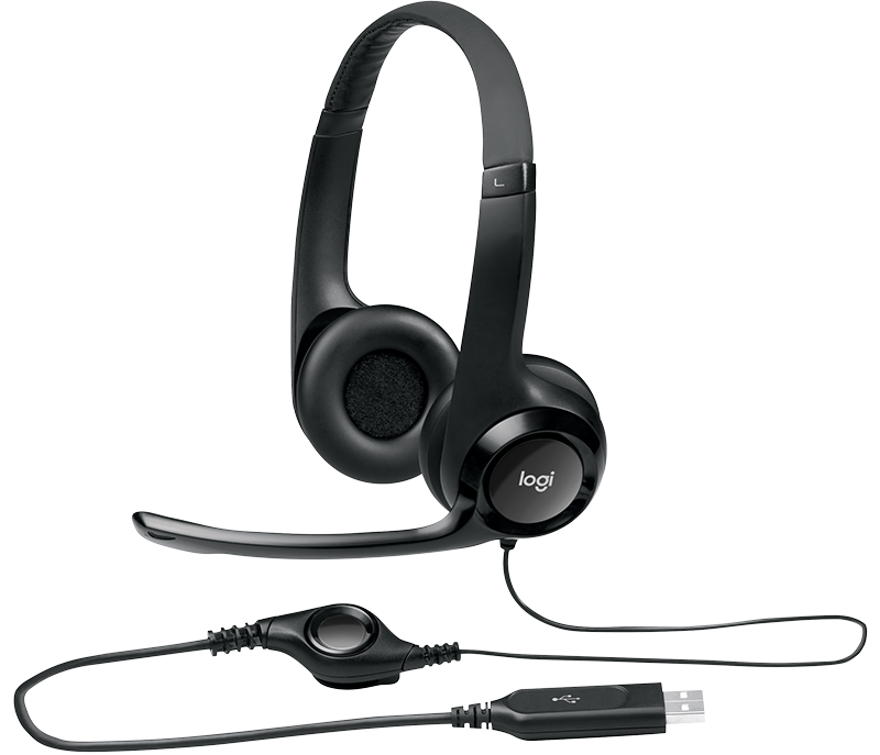 Logitech USB Computer Headset with Noise-Cancelling Microphone and Adjustable Headband