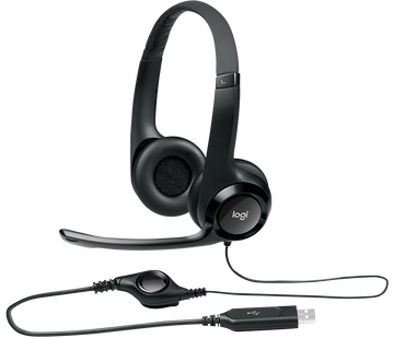 Logitech USB Computer Headset with Noise-Cancelling Microphone and Adjustable Headband