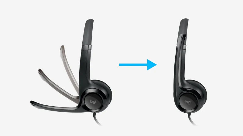 VMIDirect USB Computer Headset in Black with Adjustable Microphone and Comfortable Ear Cushions