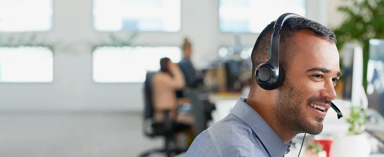 VMIDirect USB Computer Headset with Adjustable Microphone for Comfortable Office Use