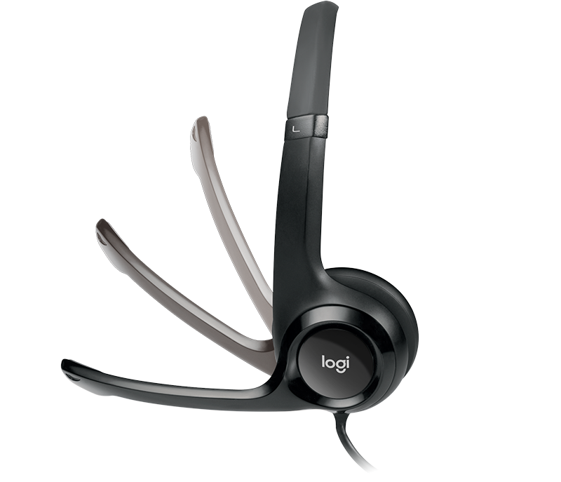 Logitech USB Computer Headset with adjustable microphone and comfortable ear pads for clear audio