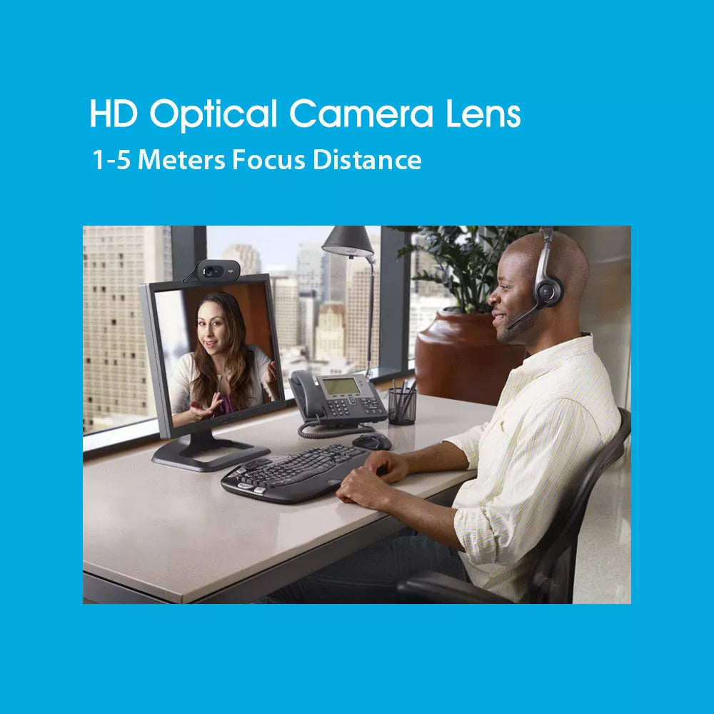 VMIDirect Webcam HD with Optical Camera Lens and 1-5 Meters Focus Distance for Clear Video Calls