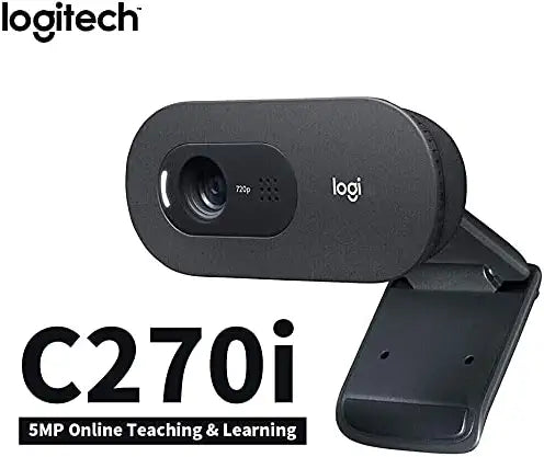 Logitech C270i Webcam HD with 5MP for Online Teaching and Learning