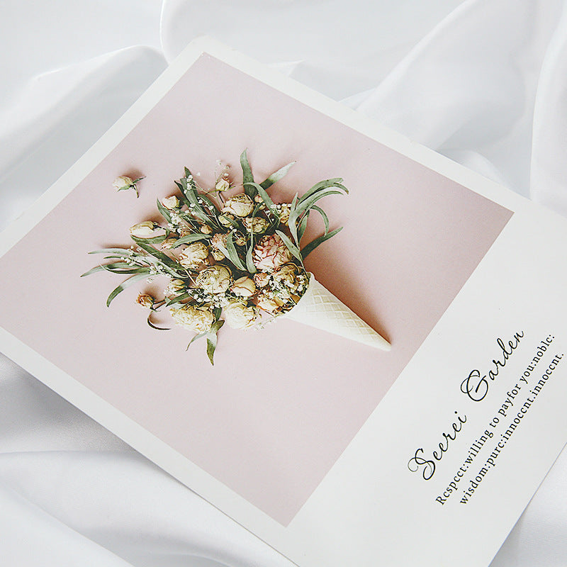 VMIDirect Magazines Card Decoration featuring a beautiful floral arrangement on light pink background