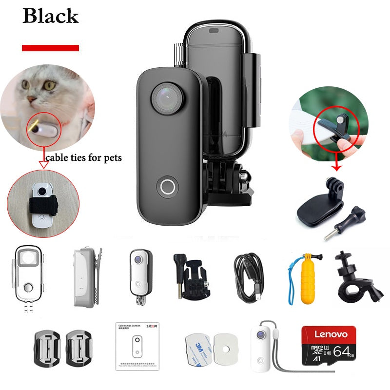 VMIDirect Magnetic Body Pocket Webcam in black with various accessories for versatile use