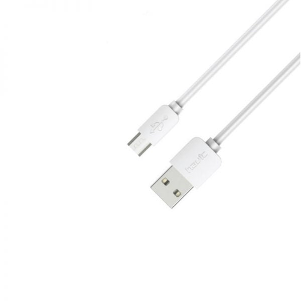 White Micro USB Data Cable for fast charging and syncing devices with USB ports