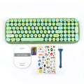 Mofii Candy BT keyboard for IOS and Android green retro Bluetooth keyboard with round keys and cleaning accessories