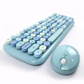 Mofii Candy XR wireless keyboard and mouse combo in pastel blue with round keys