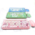 Mofii Honey PLUS gaming keyboard set in pastel blue green and pink with matching mice
