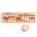 Mofii Sweet Mixed 2.4G keyboard for PC with matching wireless mouse in beige and brown tones