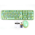 Mofii Sweet Mixed 2.4G keyboard for PC with wireless mouse and batteries in pastel green