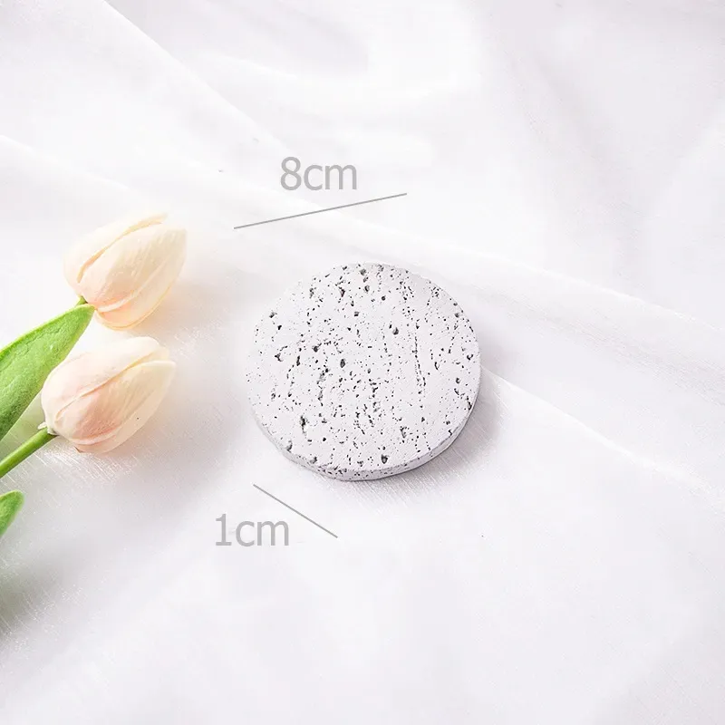 Round Natural Stone Props in Gray, measuring 8cm in diameter and 1cm thick for photography use