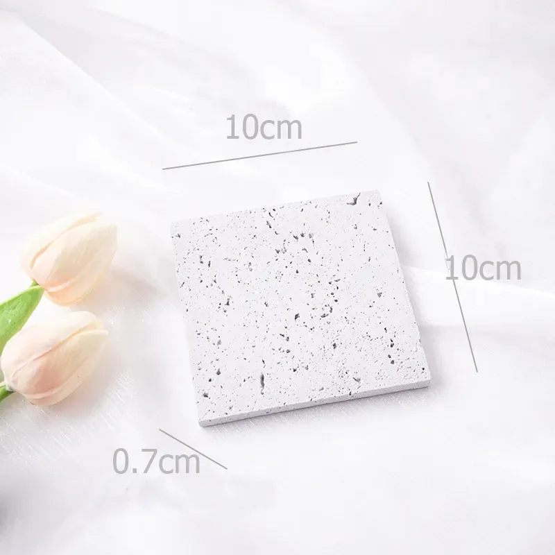 Square Natural Stone Props in White, 10cm x 10cm for Photography Displays