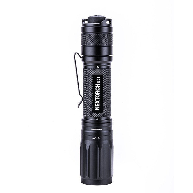 Nextorch E51 rechargeable flashlight with a durable build and adjustable brightness settings for outdoor adventures