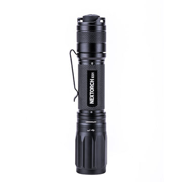 Nextorch E51 rechargeable flashlight with a durable build and adjustable brightness settings for outdoor adventures