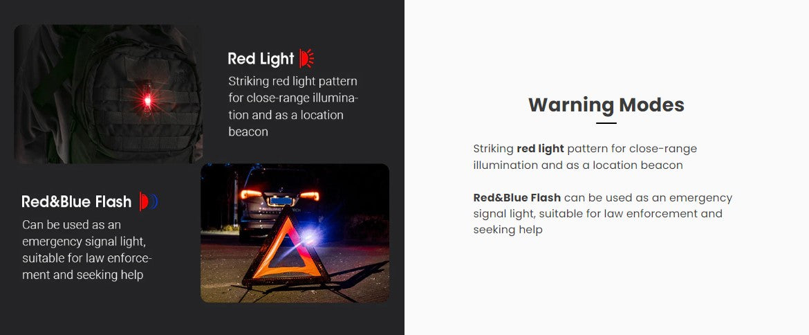 VMIDirect Keychain Flashlight with Red and Blue Warning Modes for Emergency Situations