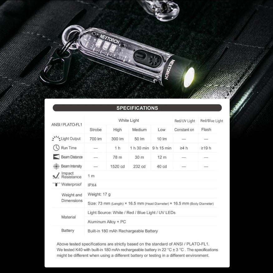 VMIDirect Keychain Flashlight featuring compact design and multiple brightness settings for outdoor adventures