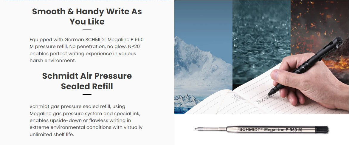 VMIDirect Safety Pen with Schmidt P 950 M Pressure Refill for Smooth Writing in Harsh Conditions