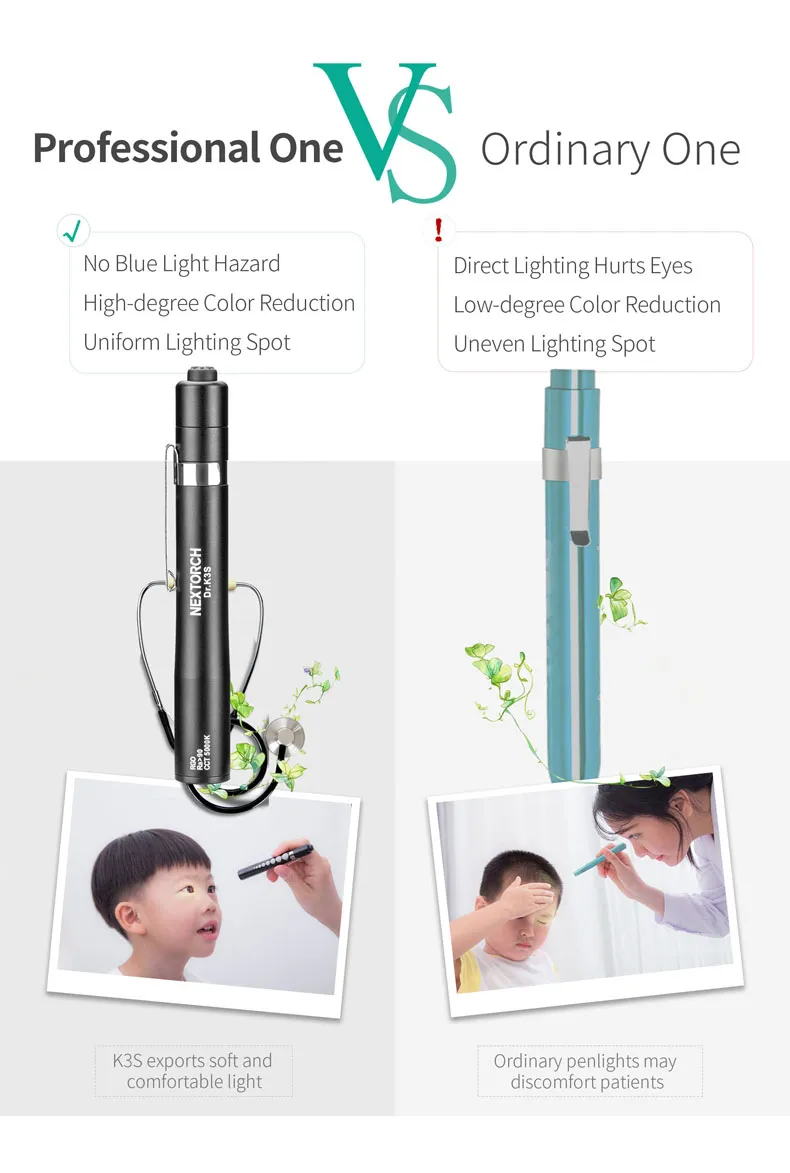 VMIDirect White Light Medical Penlight with uniform lighting for safe medical examinations