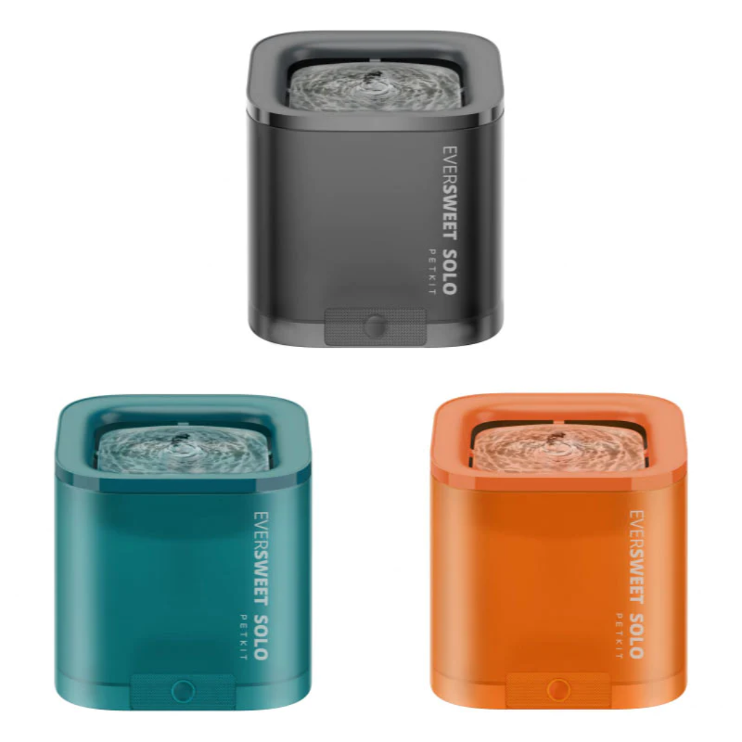 VMIDirect PETKIT SOLO Smart pet Drinking fountain in black teal and orange colors for pets