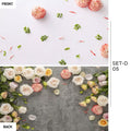 VMIDirect Photo Background Paper featuring floral designs on white and gray backgrounds for photography use