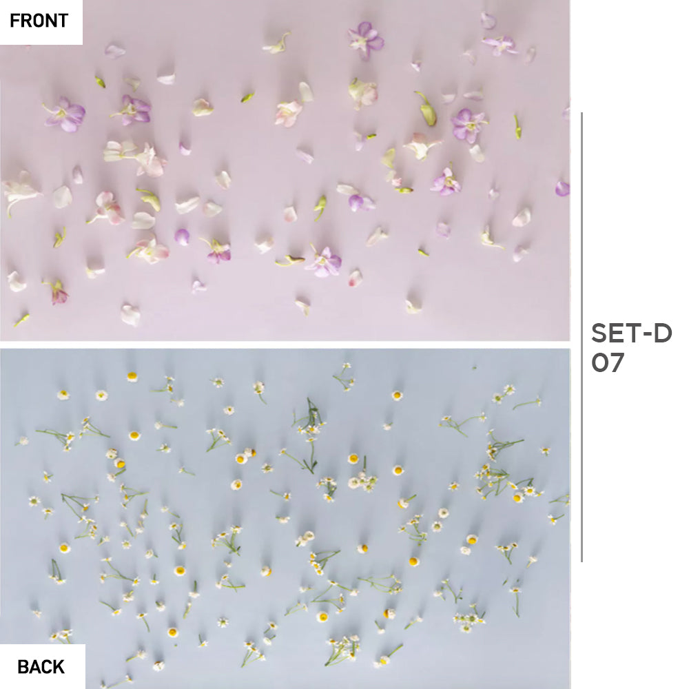 VMIDirect Photo Background Paper with floral designs in soft pink and blue colors for photography