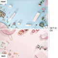 VMIDirect Photo Background Paper Set with light blue and pink designs for creative photography projects