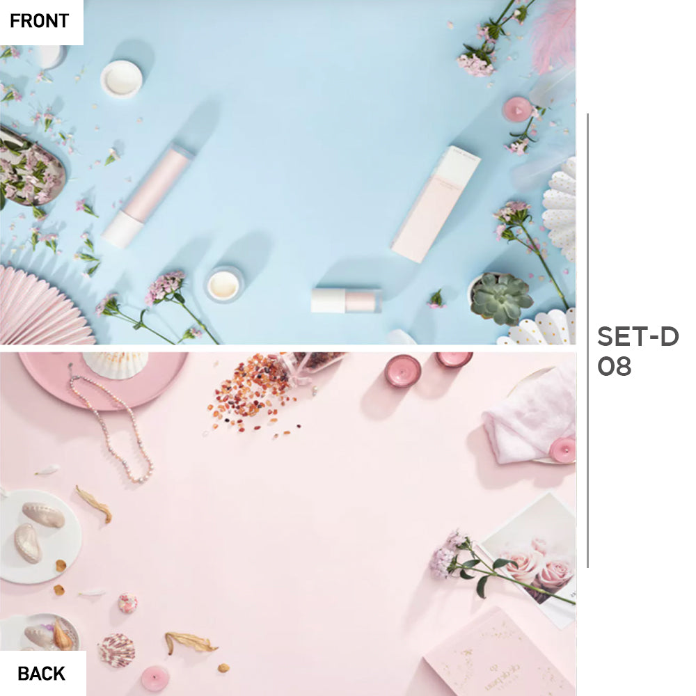 VMIDirect Photo Background Paper Set with light blue and pink designs for creative photography projects