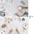Dual-side Photo Background Paper featuring a light wood texture and a soft white surface for versatile photography.