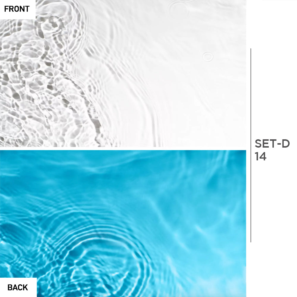VMIDirect Photo Background Paper featuring textured white on one side and blue water design on the other