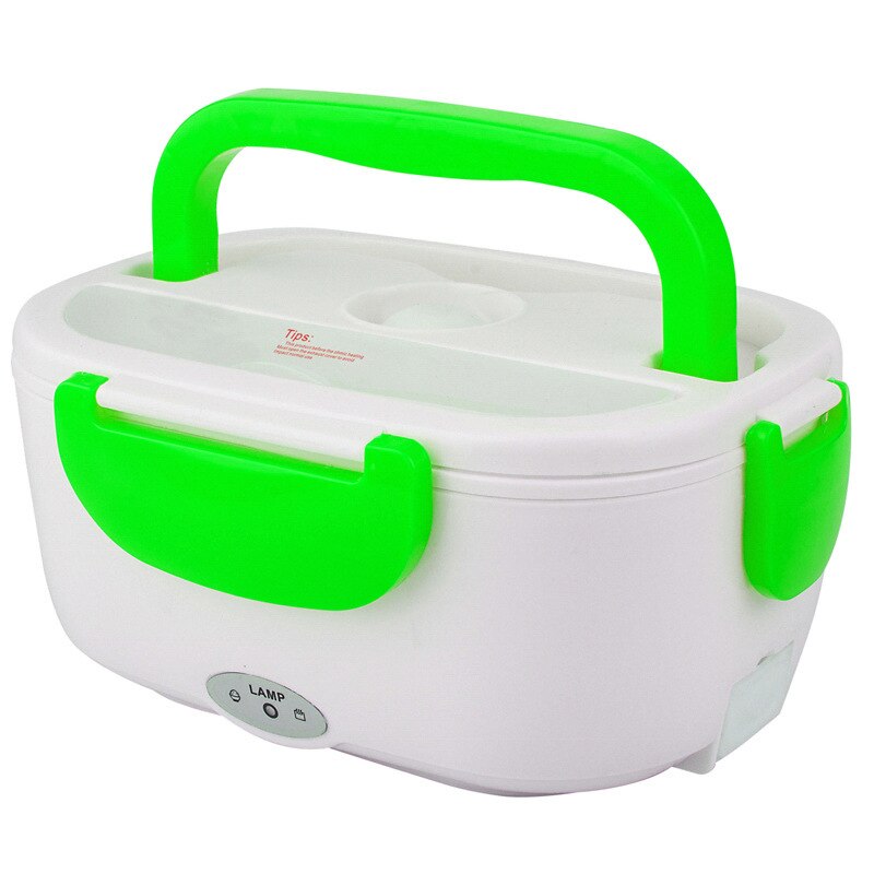 VMIDirect Portable Electric Heating Lunch Box with Green Handles for Convenient Meal Heating