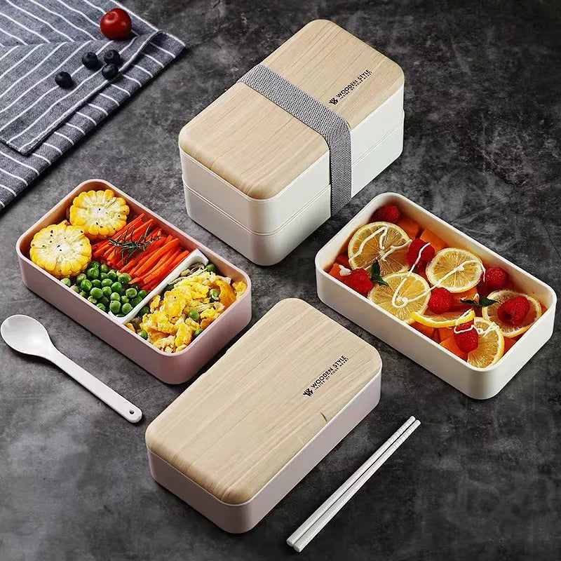 VMIDirect Portable Plastic Bento Lunch Box with multiple compartments for meal prep and on-the-go dining