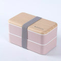 VMIDirect Portable Plastic Bento Lunch Box with Double Layers and a Stylish Strap