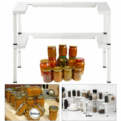 Kitchen Cabinet Spice Shelf Spice Rack and Extendable Adjustable Cabinet Organizer