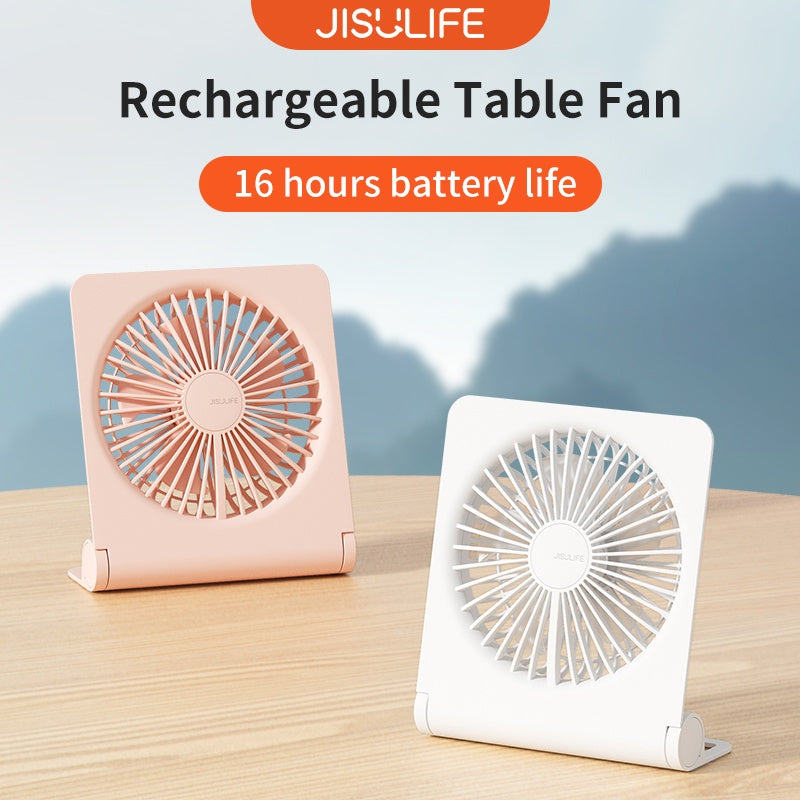 JISULIFE FA28a Small Desk Fan Portable USB Rechargeable Fan Mini Fan with 2000mAh Battery Portable Mini Fan Adjustable