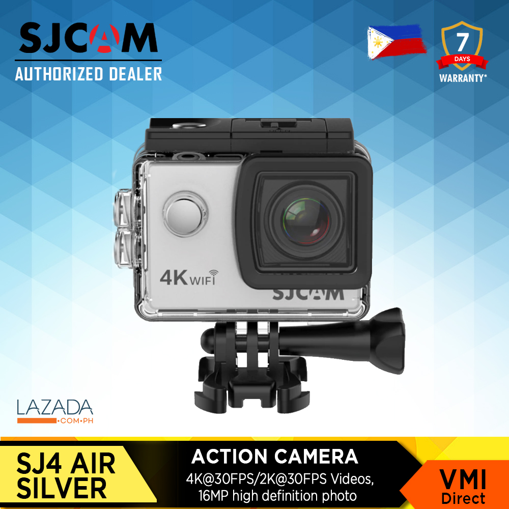 SJCAM SJ4000 Air  Action Camera Vlogging Wireless 4K Full HD DV 2.0 Inch Screen WIFI Sport HDMI Output 135 degree Wide Angle Lens Air Black/Silver Moto vlogging Outdoor Car Motor Bike Sports Webcam Action Camera Mini camera Cam corde with Waterproof case