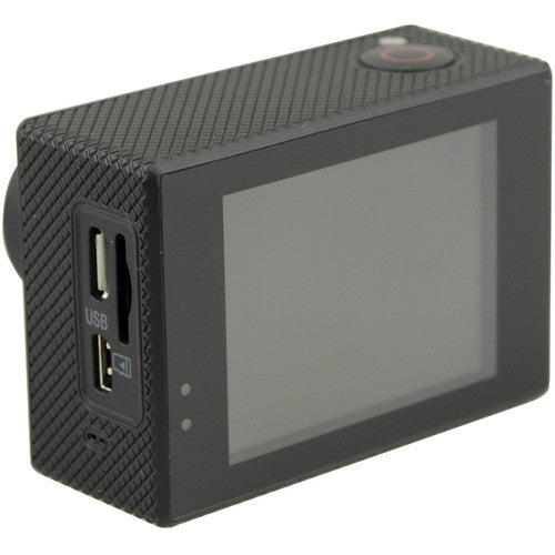 VMIDirect 4K 24fps Action Camera with USB ports and sleek design for capturing high-quality videos